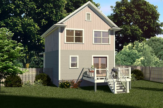 Exterior - Rear Elevation 1 for Craftsman House Plan #79-311 - 3 bed, 2.5 bath