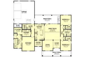Floor Plan - Main Floor for Farmhouse House Plan #430-208 - 3 bed, 2.5 bath