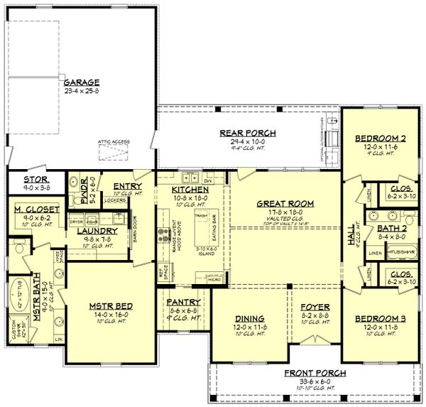 Home Plan - Farmhouse Floor Plan - Main Floor Plan #430-208