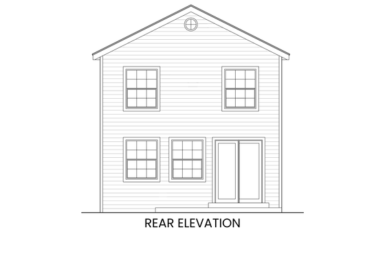 Exterior - Rear Elevation for Traditional House Plan #1108-10 - 2 bed, 2.5 bath
