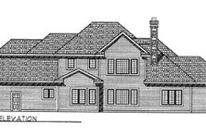 Exterior - Rear Elevation for European House Plan #70-503 - 4 bed, 2.5 bath