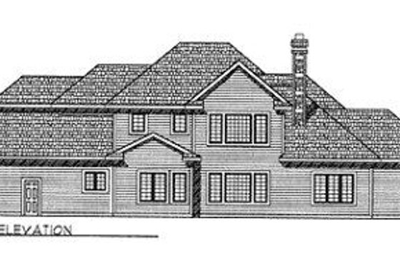 Exterior - Rear Elevation for European House Plan #70-503 - 4 bed, 2.5 bath