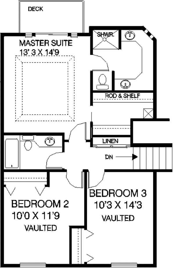 Architectural House Design - Contemporary Floor Plan - Upper Floor Plan #60-666