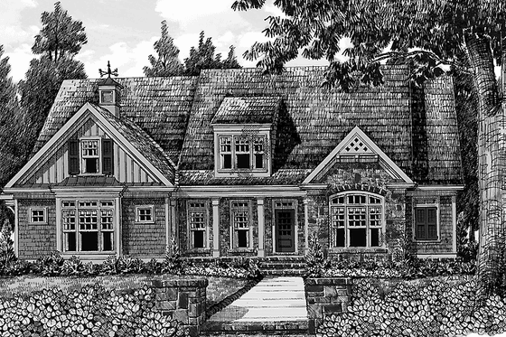 Exterior - Front Elevation 3 for Colonial House Plan #927-410 - 4 bed, 4 bath