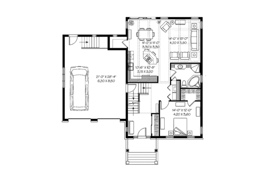 Floor Plan - Main Floor for Traditional House Plan #23-2446 - 3 bed, 2 bath