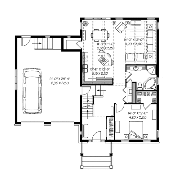 Architectural House Design - Traditional Floor Plan - Main Floor Plan #23-2446
