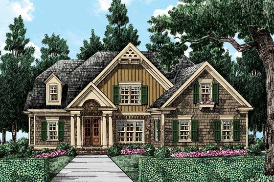 Exterior - Front Elevation 4 for Colonial House Plan #927-407 - 4 bed, 3 bath