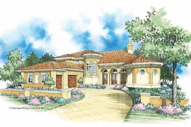 Architectural House Design - Mediterranean Exterior - Front Elevation Plan #930-355