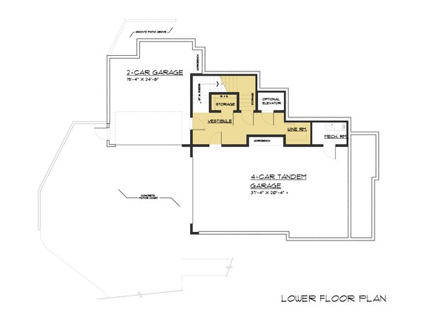 Modern Floor Plan - Lower Floor Plan #1066-43