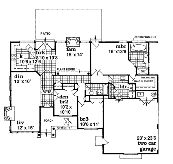 House Blueprint - Ranch Floor Plan - Main Floor Plan #47-812