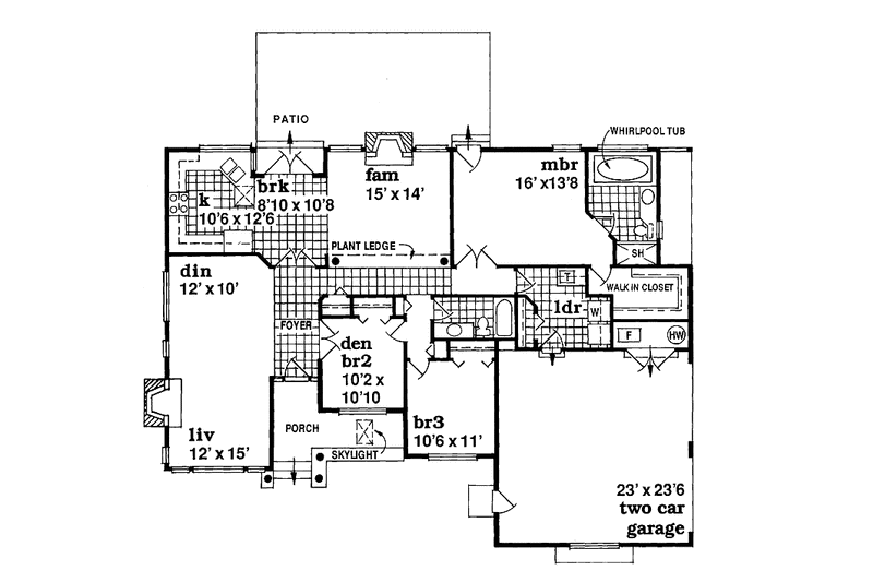 Home Plan - Floor Plan - Main Floor for Ranch House Plan #47-812 - 3 bed, 2 bath