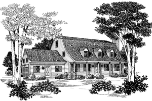 Colonial Exterior - Front Elevation Plan #72-813