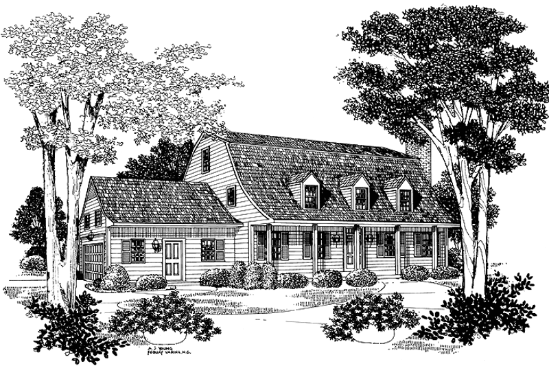 House Blueprint - Colonial Exterior - Front Elevation Plan #72-813