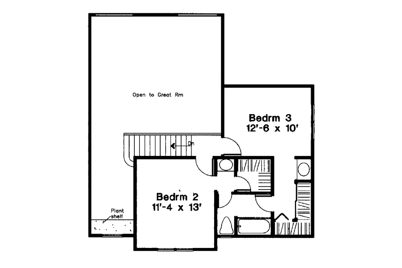 Home Plan - Floor Plan - Upper Floor for Country House Plan #300-139 - 3 bed, 2.5 bath