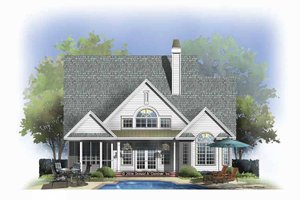 Exterior - Rear Elevation for Traditional House Plan #929-805 - 4 bed, 3.5 bath
