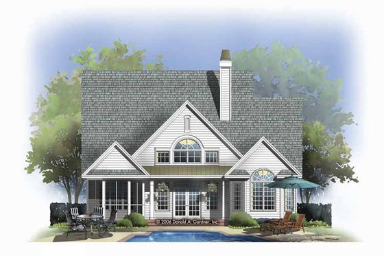 Exterior - Rear Elevation for Traditional House Plan #929-805 - 4 bed, 3.5 bath