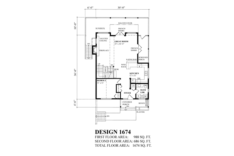 Architectural House Design - Floor Plan - Main Floor for Cabin House Plan #118-181 - 5 bed, 3 bath