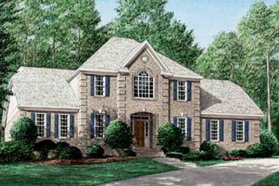 Exterior - Front Elevation for European House Plan #34-117 - 4 bed, 2.5 bath