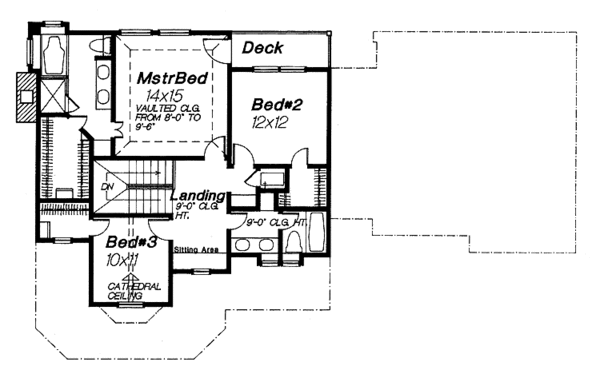 Architectural House Design - Victorian Floor Plan - Upper Floor Plan #310-1109
