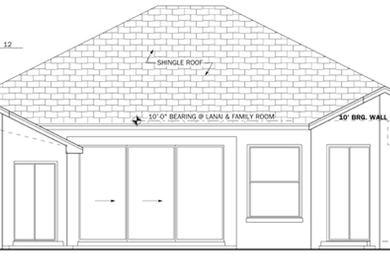 Home Plan - Exterior - Rear Elevation for Mediterranean House Plan #1058-38 - 3 bed, 2 bath
