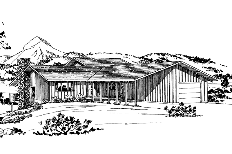 Home Plan - Exterior - Front Elevation 3 for Contemporary House Plan #320-792 - 3 bed, 2 bath