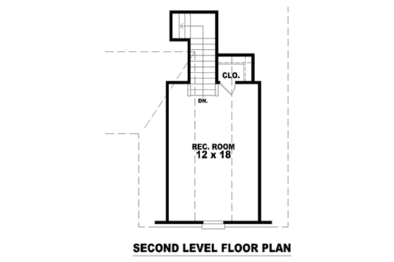Floor Plan - Upper Floor for European House Plan #81-1502 - 3 bed, 2 bath