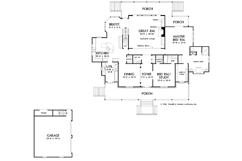 Architectural House Design - Floor Plan - Main Floor for Country House Plan #929-368 - 4 bed, 3.5 bath