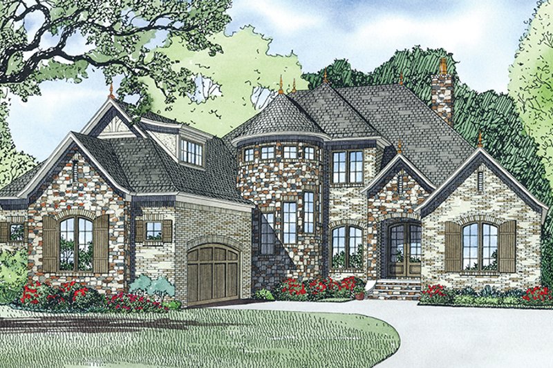 European Style House Plan - 4 Beds 3.5 Baths 3083 Sq/Ft Plan #17-3366 ...