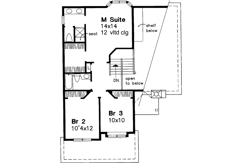 Home Plan - Floor Plan - Upper Floor for Bungalow House Plan #320-625 - 3 bed, 2.5 bath