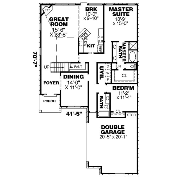 European Floor Plan - Main Floor Plan #34-198