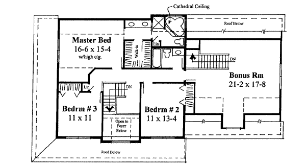 Traditional Floor Plan - Upper Floor Plan #75-154
