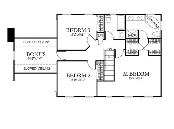 Dream House Plan - Country Floor Plan - Upper Floor Plan #1029-24