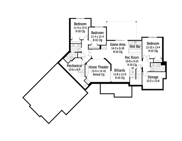 House Plan Design - European Floor Plan - Lower Floor Plan #51-1071