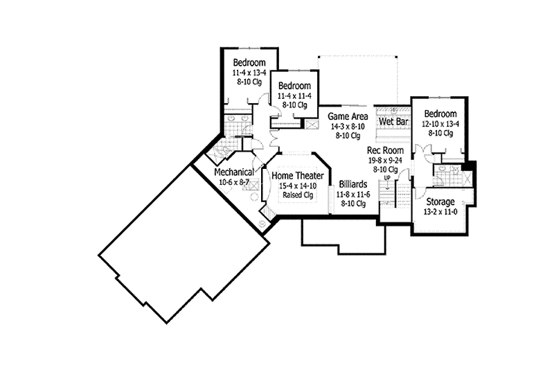 Dream House Plan - Floor Plan - Lower Floor for European House Plan #51-1071 - 4 bed, 3.5 bath