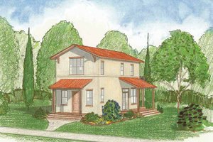 Country Exterior - Front Elevation Plan #1042-3