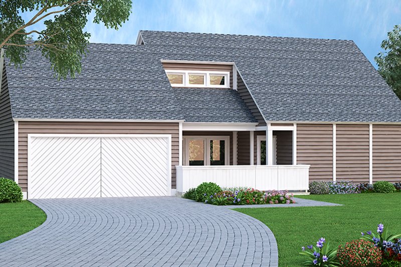Home Plan - Exterior - Front Elevation 4 for Contemporary House Plan #45-526 - 3 bed, 2 bath