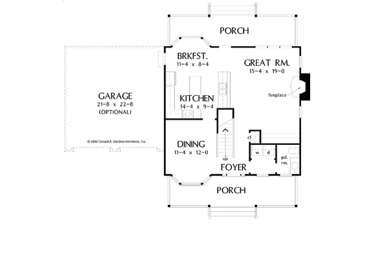 Floor Plan - Main Floor for Country House Plan #929-373 - 3 bed, 2.5 bath