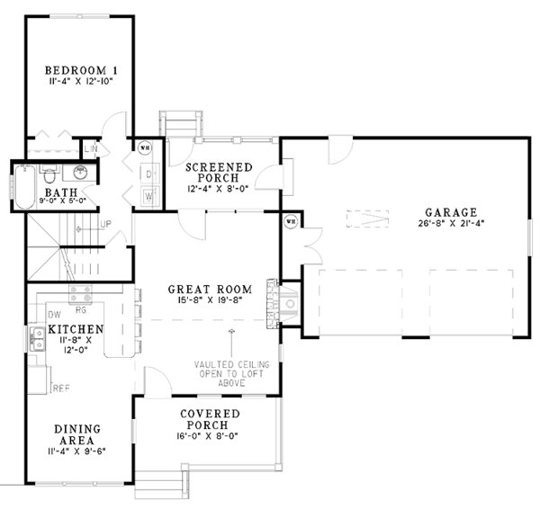 Architectural House Design - Craftsman Floor Plan - Main Floor Plan #17-3036
