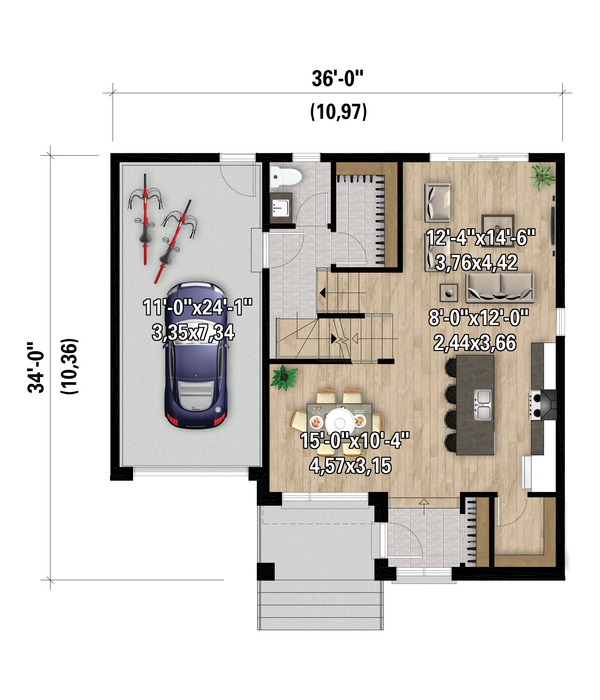 Home Plan - European Floor Plan - Main Floor Plan #25-5037