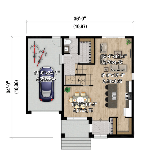 House Blueprint - European Floor Plan - Main Floor Plan #25-5037