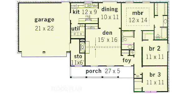Traditional Floor Plan - Main Floor Plan #16-108