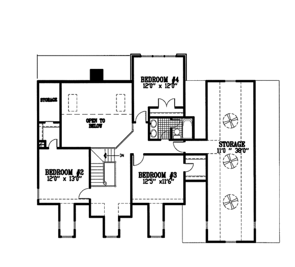 Architectural House Design - Country Floor Plan - Upper Floor Plan #953-74