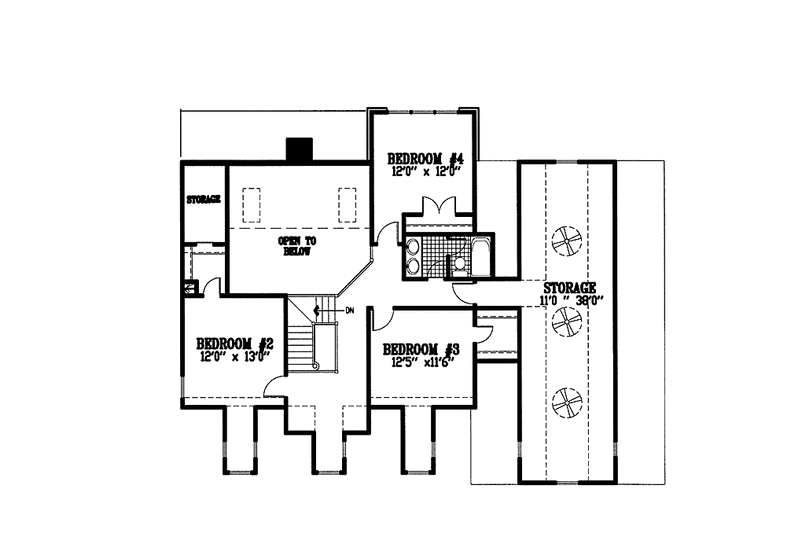 Dream House Plan - Floor Plan - Upper Floor for Country House Plan #953-74 - 4 bed, 3.5 bath