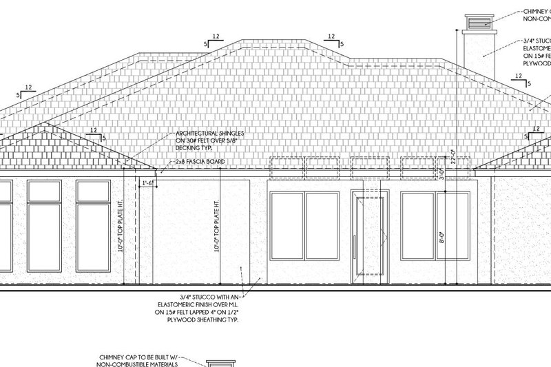 House Design - Exterior - Rear Elevation for Modern House Plan #1110-21 - 4 bed, 3.5 bath