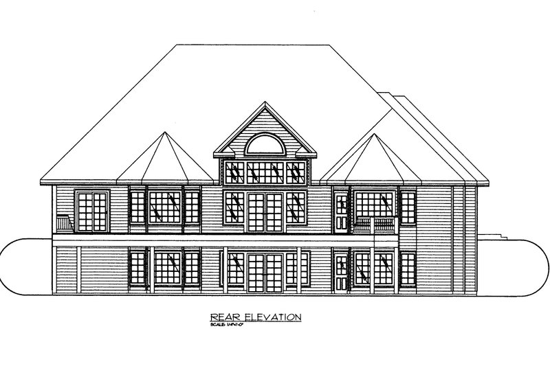 Home Plan - Exterior - Rear Elevation 2 for Traditional House Plan #117-545 - 3 bed, 2.5 bath