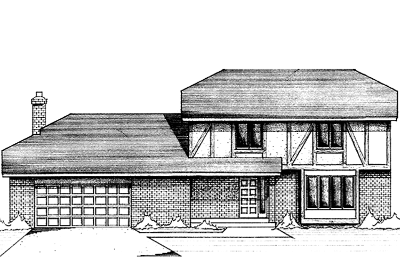 Home Plan - Exterior - Front Elevation 3 for Tudor House Plan #51-822 - 3 bed, 2.5 bath