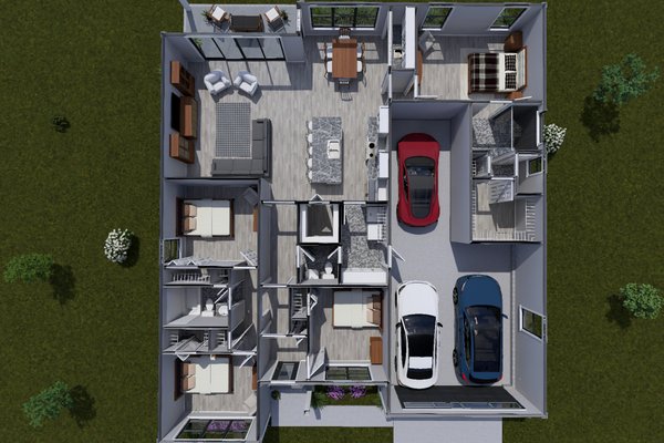 House Blueprint - Modern Floor Plan - Main Floor Plan #513-2421