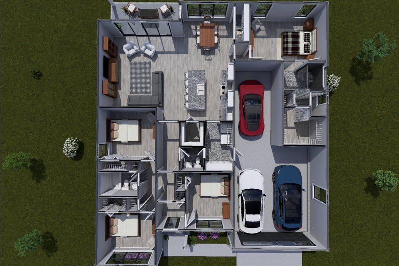 Architectural House Design - Floor Plan - Main Floor 1 for Modern House Plan #513-2421 - 4 bed, 2.5 bath