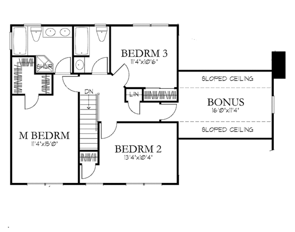 Architectural House Design - Country Floor Plan - Upper Floor Plan #1029-25