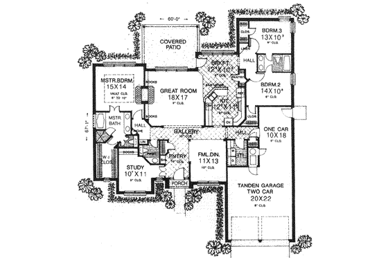Floor Plan - Main Floor for Traditional House Plan #310-594 - 3 bed, 2 bath
